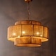 preview thumbnail 13 of 14, Lusteria 24" Gold 2-Tiered 6-Light Farmhouse Chandelier - Brown