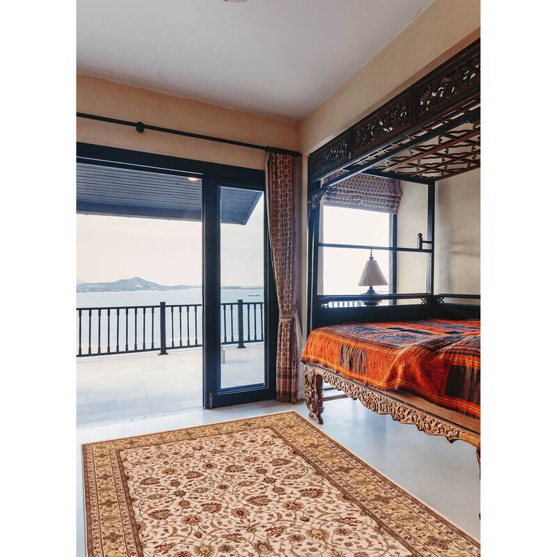 ECARPETGALLERY Hand-knotted Mirzapur Ivory Wool Rug - 5'6 x 7'9