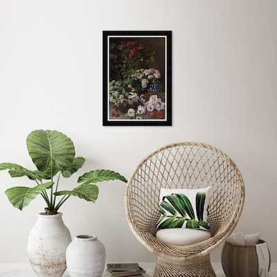 Wynwood Studio Prints Floral and Botanical Monet - Spring Flowers Pink and Traditional Wall Art Canvas Print