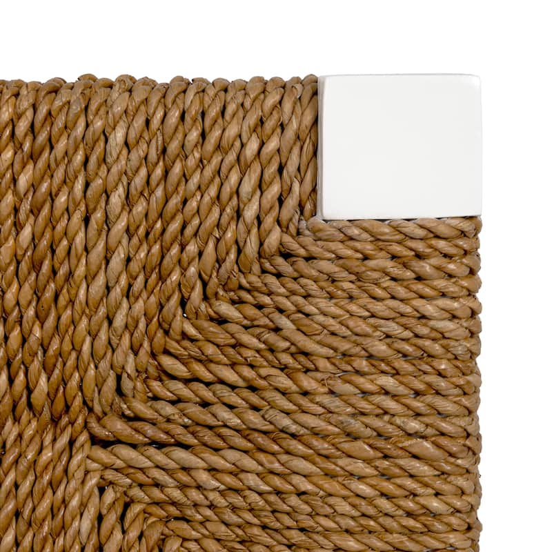 Willowbrook Solid Wood and Natural Woven Seagrass Rope Counter Stool