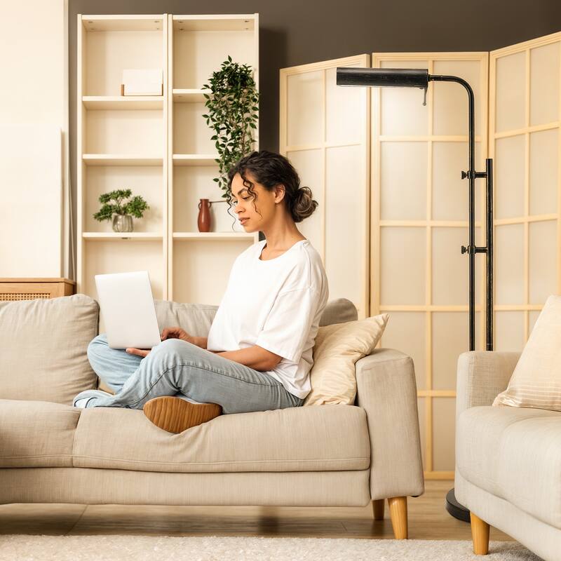 62.5 in. Industrial 1-Light 3CCT LED Pharmacy Floor Lamp for Living Room with Metal Shade