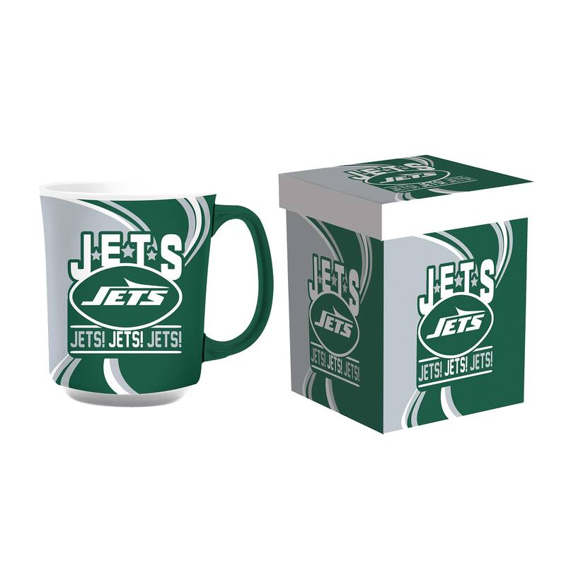New York Jets, 14 oz Ceramic Coffee Mug w/ Gift Box
