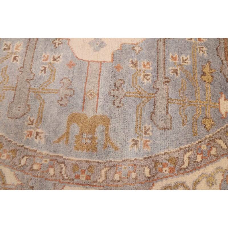 ECARPETGALLERY Hand-knotted Royal Oushak Light Denim Blue Wool Rug - 8'0 x 8'0