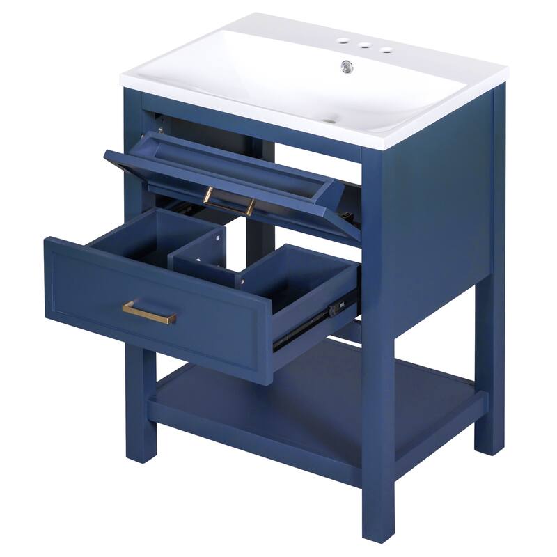 24'' Bathroom Vanity with Top Single Sink with 2 Drawers