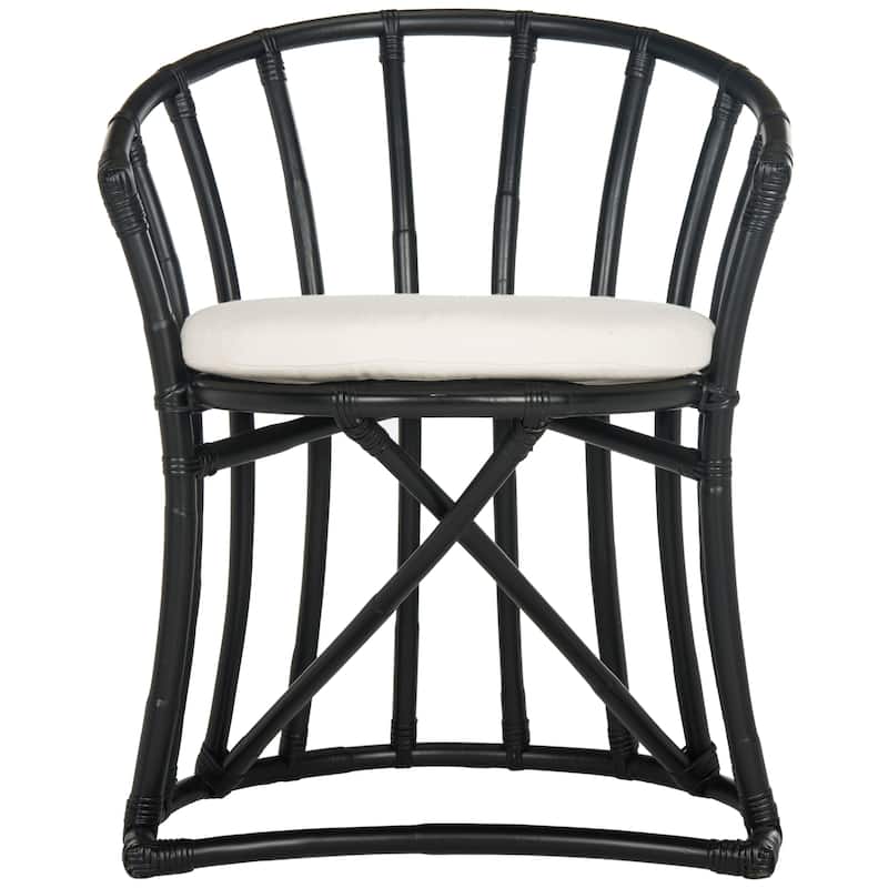 SAFAVIEH Violina Rattan Accent Chair - 24.8" x 22.2" x 30.5" - 25"W x 22"D x 31"H - Black