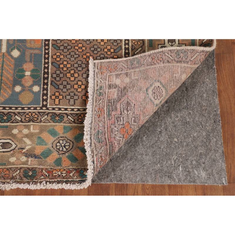 Garden Design Brown Bakhtiari Persian Vintage Rug Handmade Wool Carpet - 6'11"x 10'2"