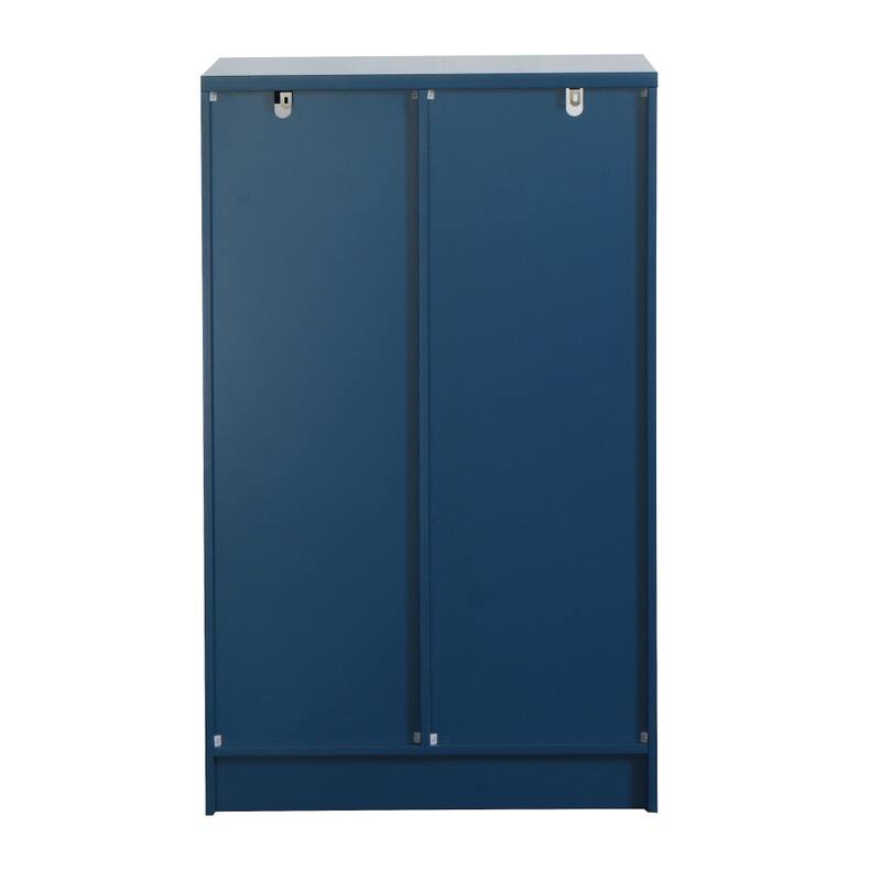 Wooden Floor Cabinet with 2 Glass Doors and 2 Storage Space