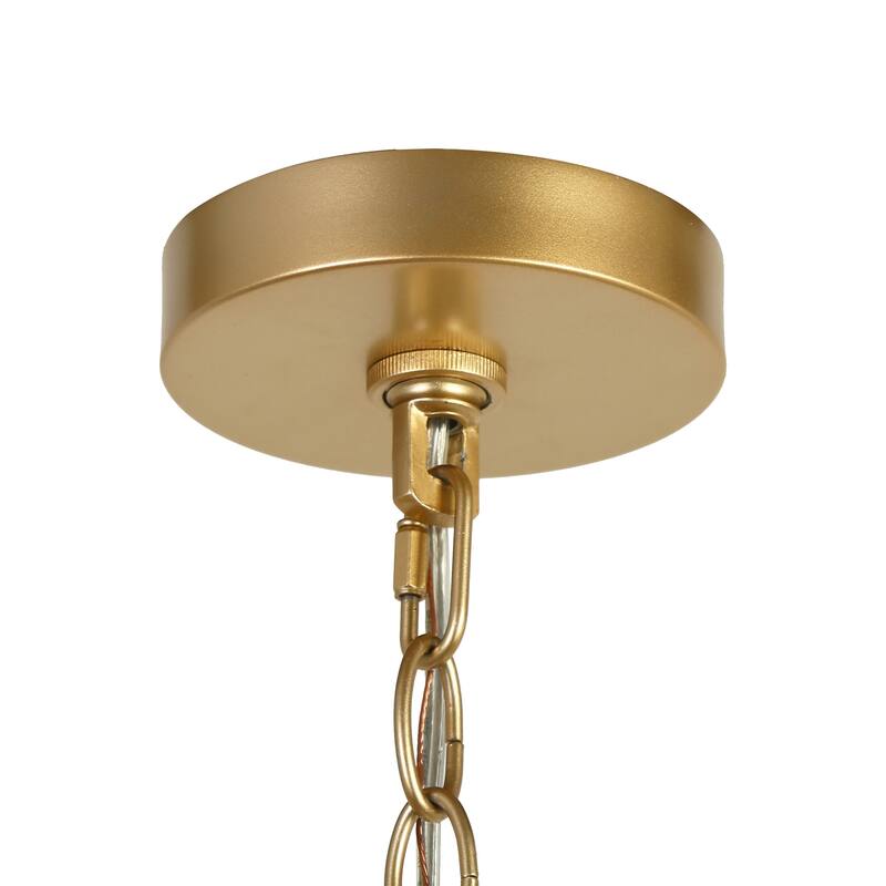 Modern Luxury Brass Gold 4-Light Durm Chandelier White Metal Island Lights - Dia. 23.4" x H 9.4"