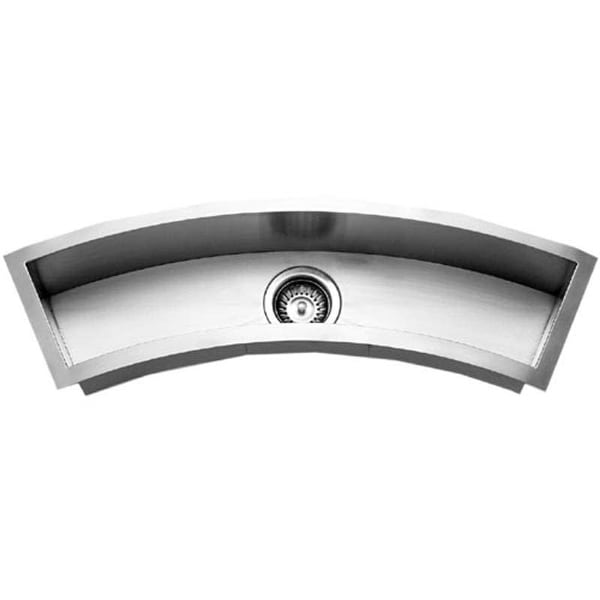 Houzer CTC-3312 Contempo 33" Single Basin Undermount 18-Gauge Stainless Steel Bar Sink with Sound Dampening Technology - Basin