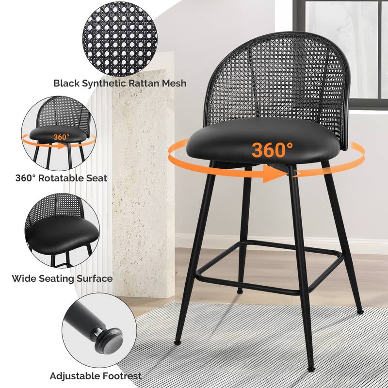 26"/29" Swivel Barstools Counter Height Bar Stool w/ Metal Legs