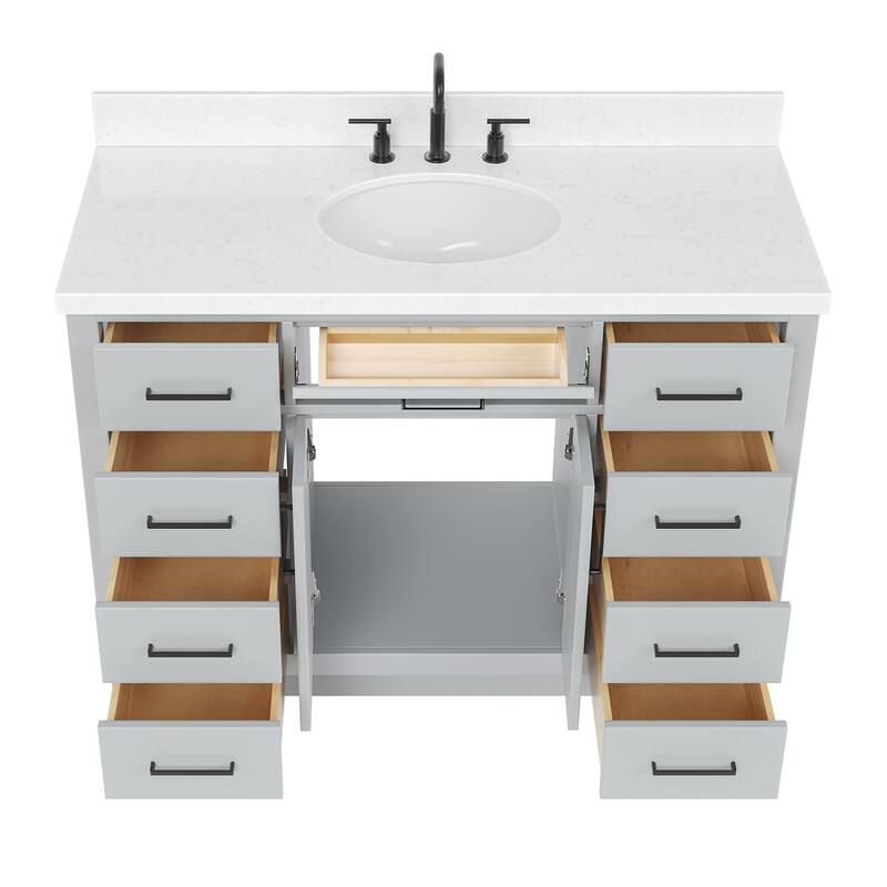 Ariel T048SCQOVO Hepburn 48" Free Standing Single Basin Vanity Set