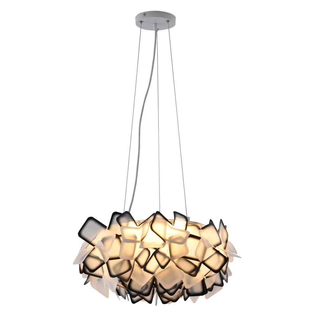 Modern Chandelier - Adjustable Cord, 3000K Warm White Light, Stylish Metal Frame Design - 9.84