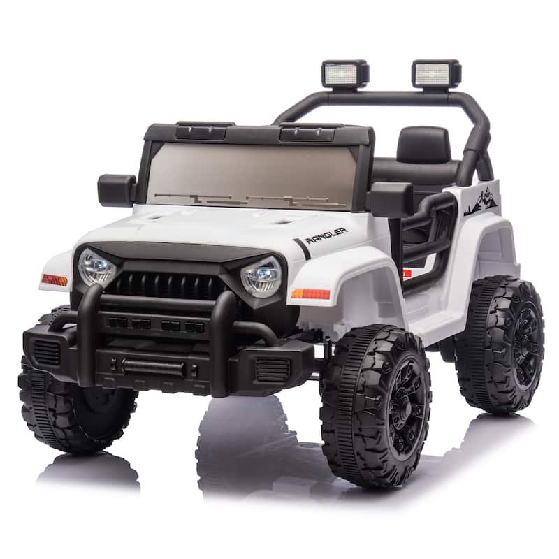 12V Kids Electric Ride-On Car for Ages 2-4, Remote Control with Bluetooth & Suspension - White