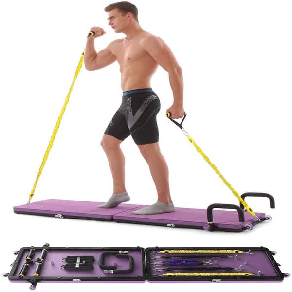 Portable Home Gym Equiptment: Push-Up Board, Pilates Exercise & 20 Fitness  Accessories with Resistance Bands, Sit-Up Base, Ab Roller Wheel - Full Body