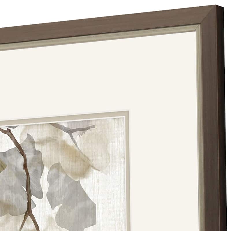 HomeRoots Set Of Two Gingko Accent Silver Framed Wall Art