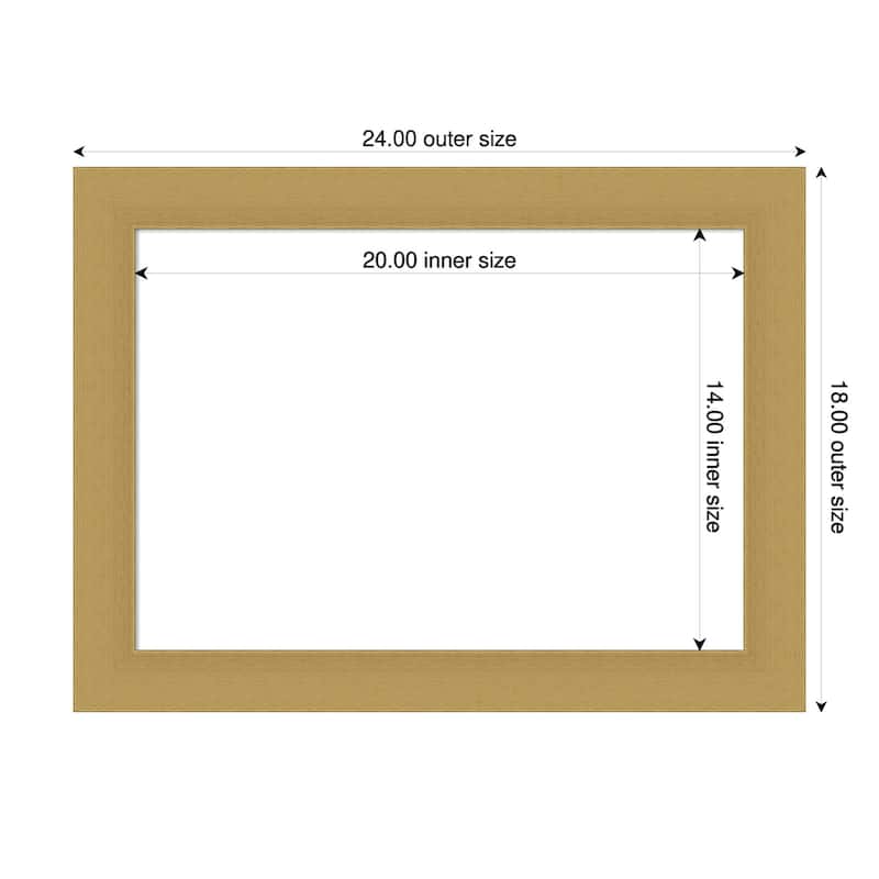 Amanti Art Grace Brushed Gold Framed Dry Erase Magnetic Board - 24 x 18 in