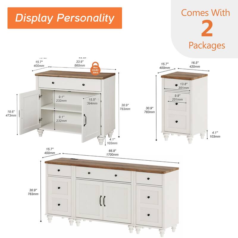 Sideboard Buffet Cabinets with Doors and Drawer
