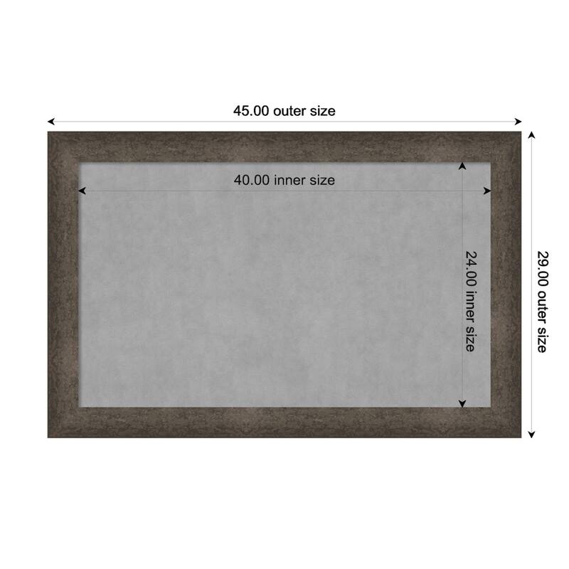 Amanti Art Dappled Light Bronze Framed Magnetic Board - Board Size 40x24