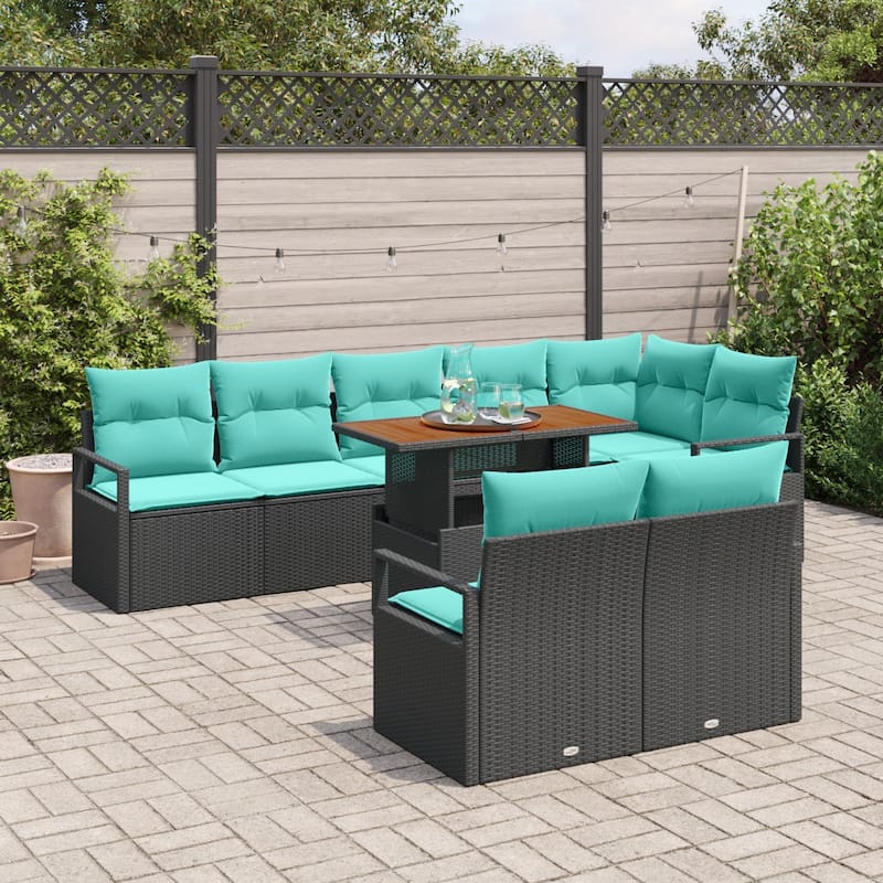 vidaXL 9 Piece Garden Sofa Set with Cushions - 113×48×27.2