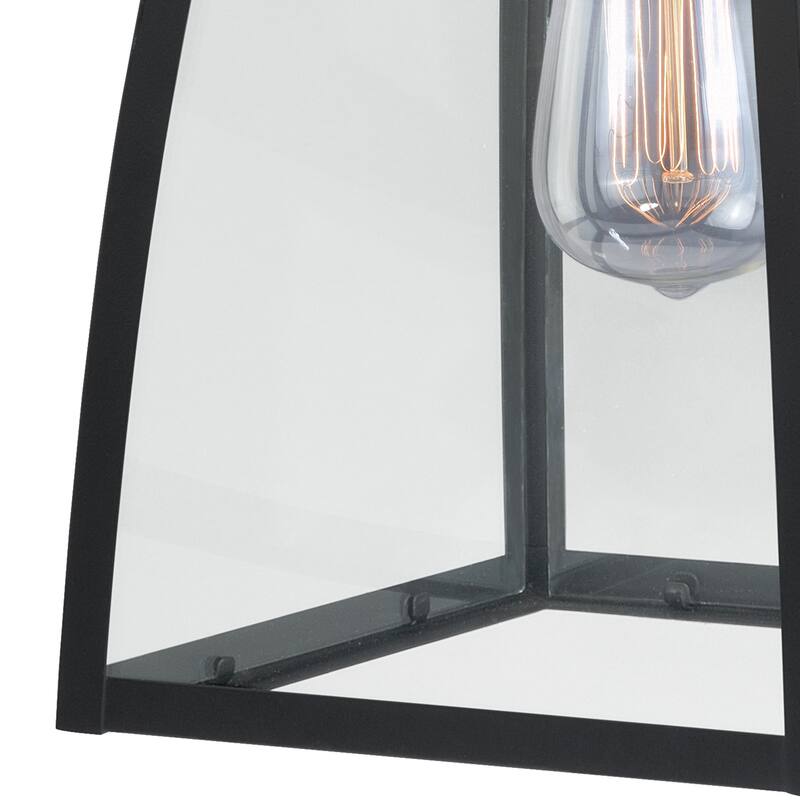 Granville 1 Light Bronze Geometric Outdoor Wall Lantern Clear Glass - 8-in W x 13-in H x 9.25-in D