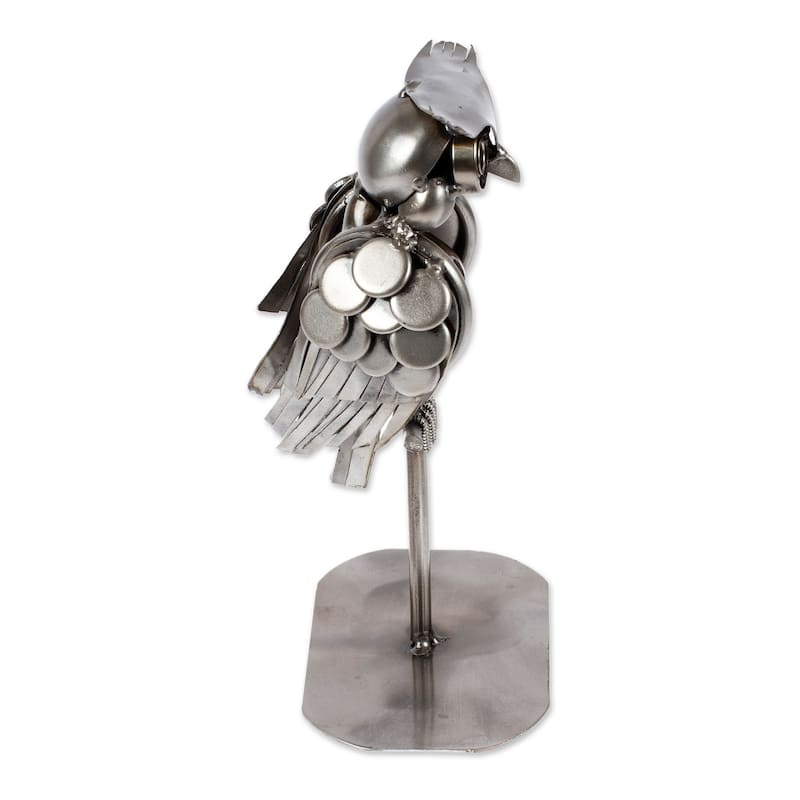 Novica Handmade Owl Lookout Recycled Auto Parts Sculpture