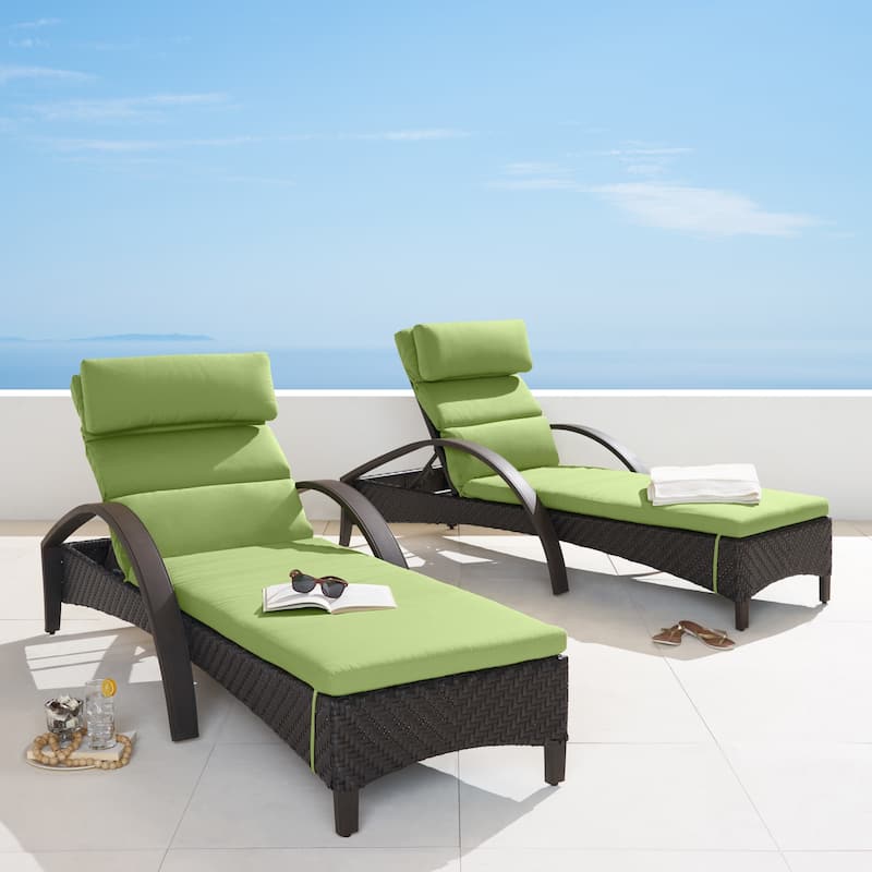 Barcelo 2 Piece Sunbrella Outdoor Patio Chaise Lounges Set