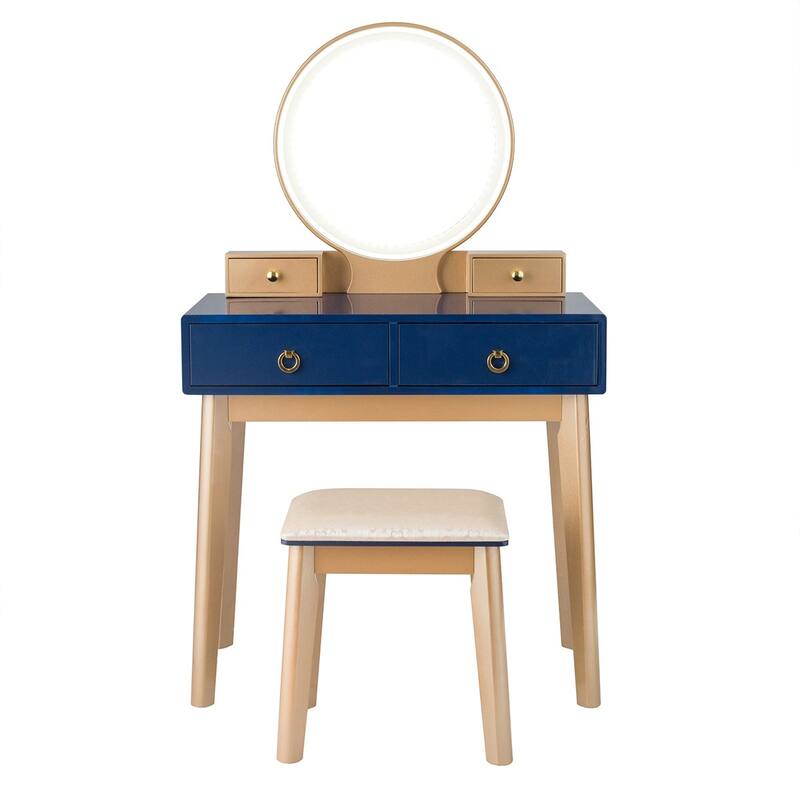 Set 3 Makeup Vanity Table Color Lighting Jewelry Divider Dressing Table - 52.5" x 31.5" x 16" (L x W x H)