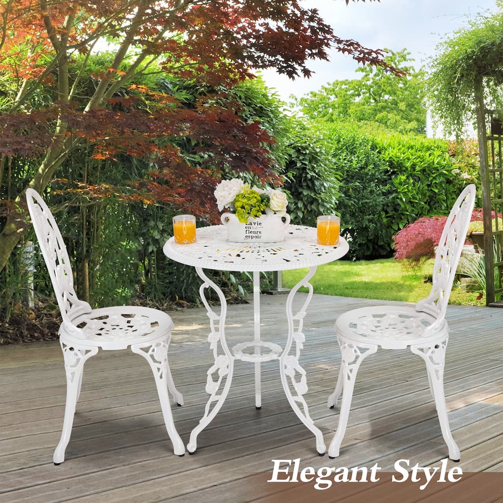 3-Piece Aluminum Outdoor Patio Rose Sets With Table