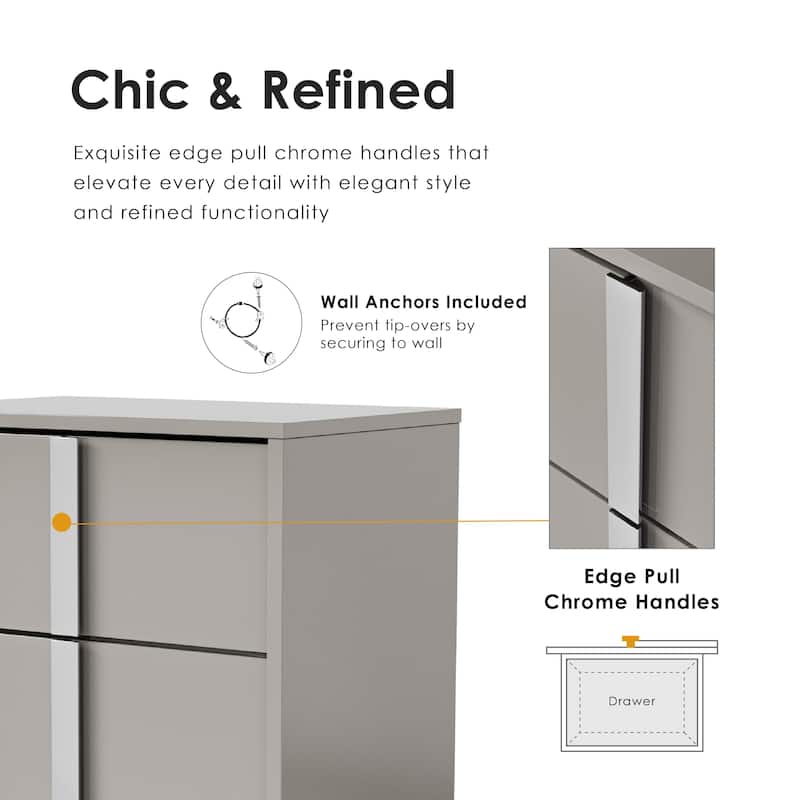 Furniture of America Erina Modern Glossy 5-Drawer Chest