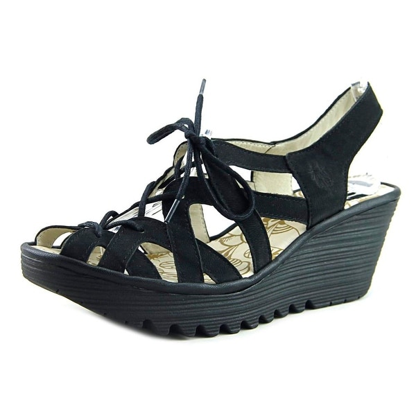 fly black wedge sandals