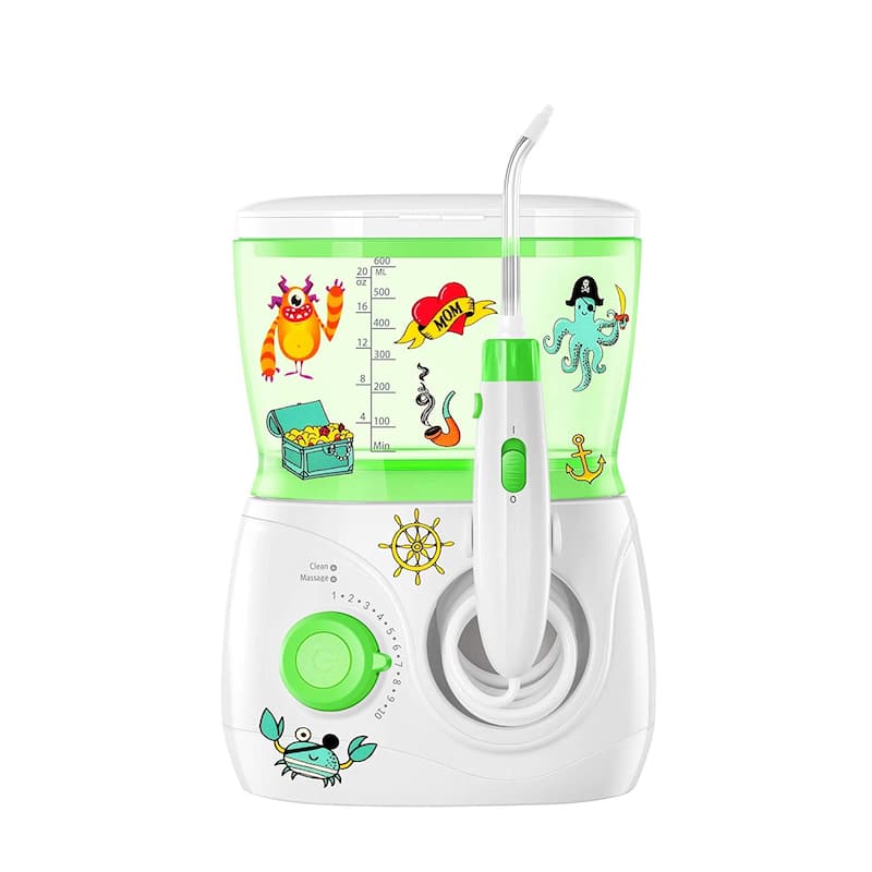 Children's Countertop Portable Water Flosser - Dental Tools for Kids and Children Green - 8 x 5.8 x 4.9
