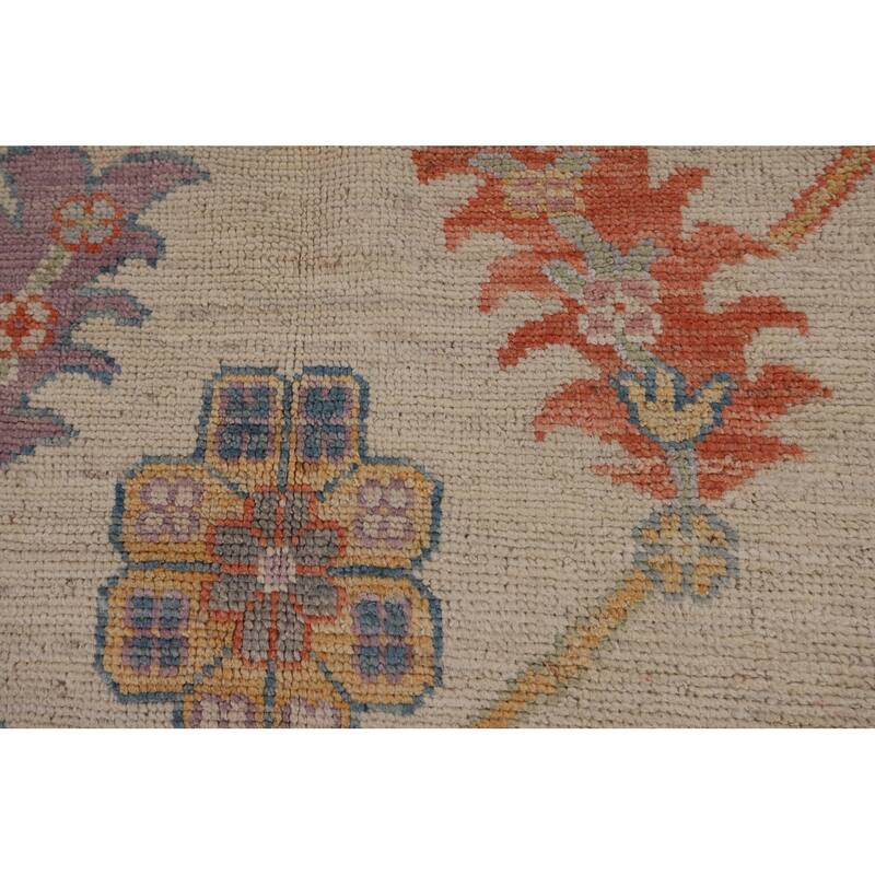 Oushak Turkish Area Rug Hand-Knotted Transitional Wool Carpet - 8'1"x 9'9"