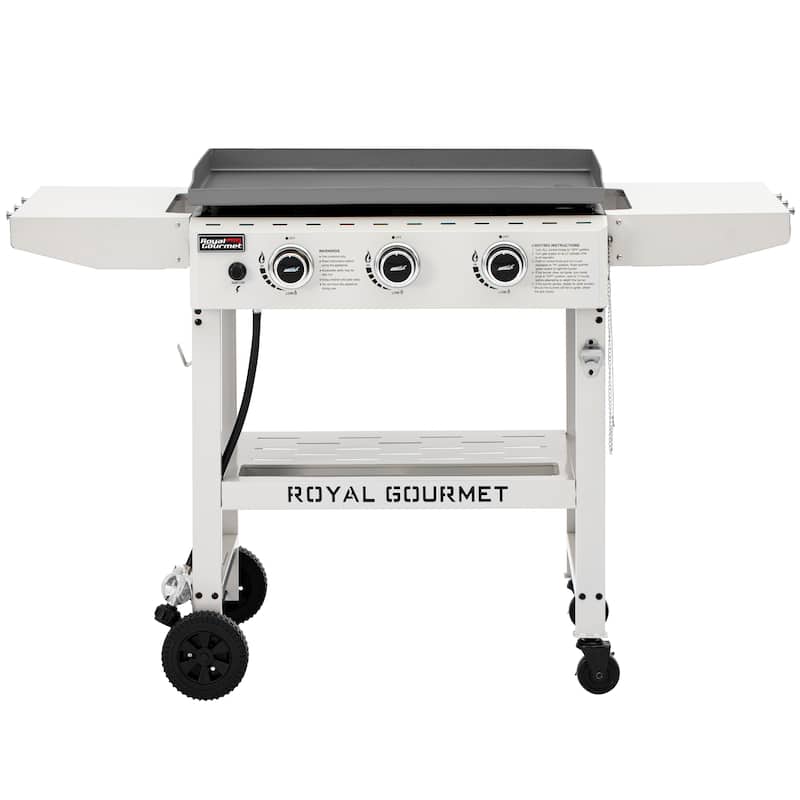 Royal Gourmet 28-Inch 3-Burner Propane Gas Griddle in White - Propane Gas