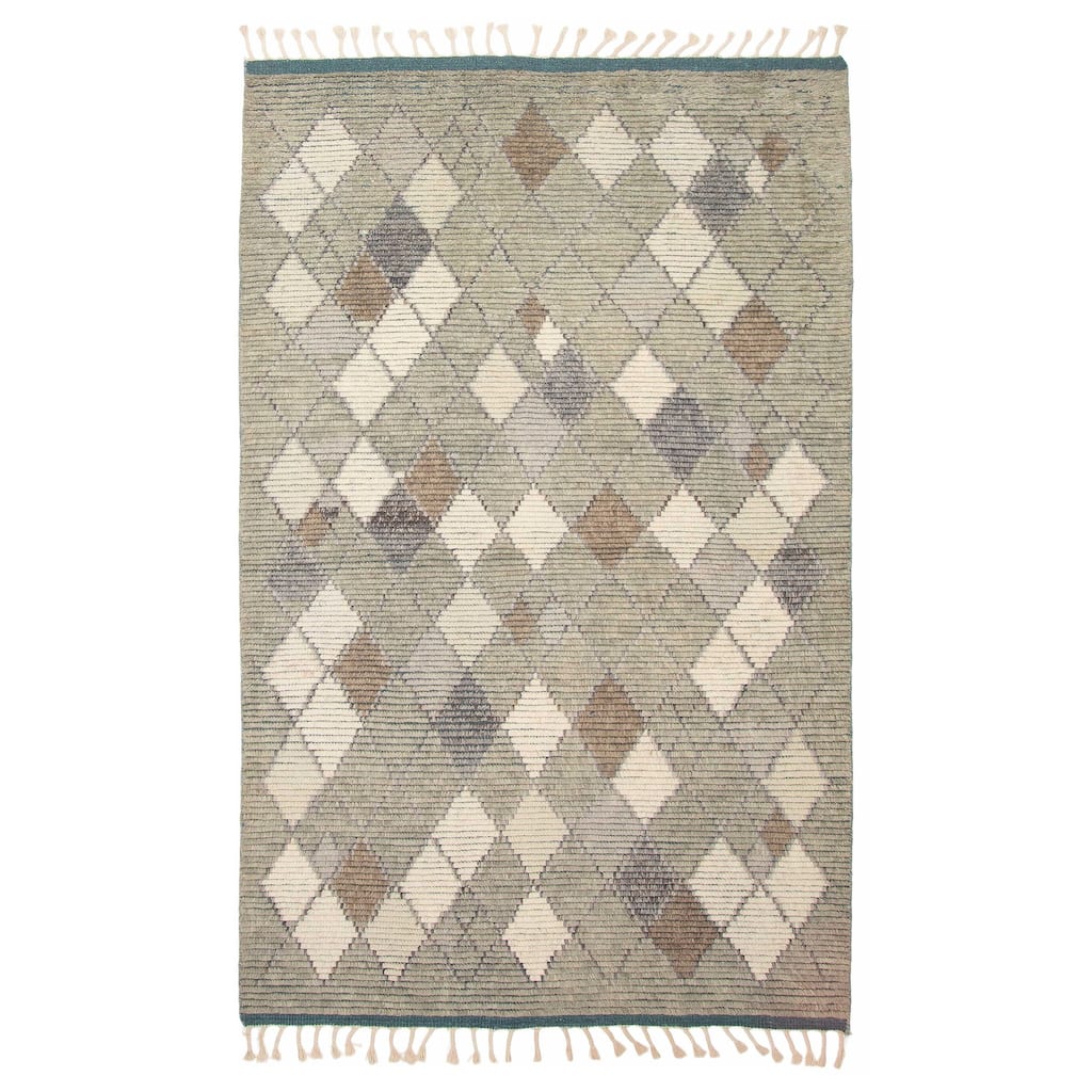 ECARPETGALLERY Hand-knotted Tangier Grey Wool Rug - 5'3 x 8'3