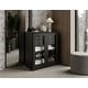 preview thumbnail 26 of 47, Palace Imports 100% Solid Wood Short Clear Glass Bathroom Storage Cabinet with 2 Drawers, 32" W x 35.75" H Black