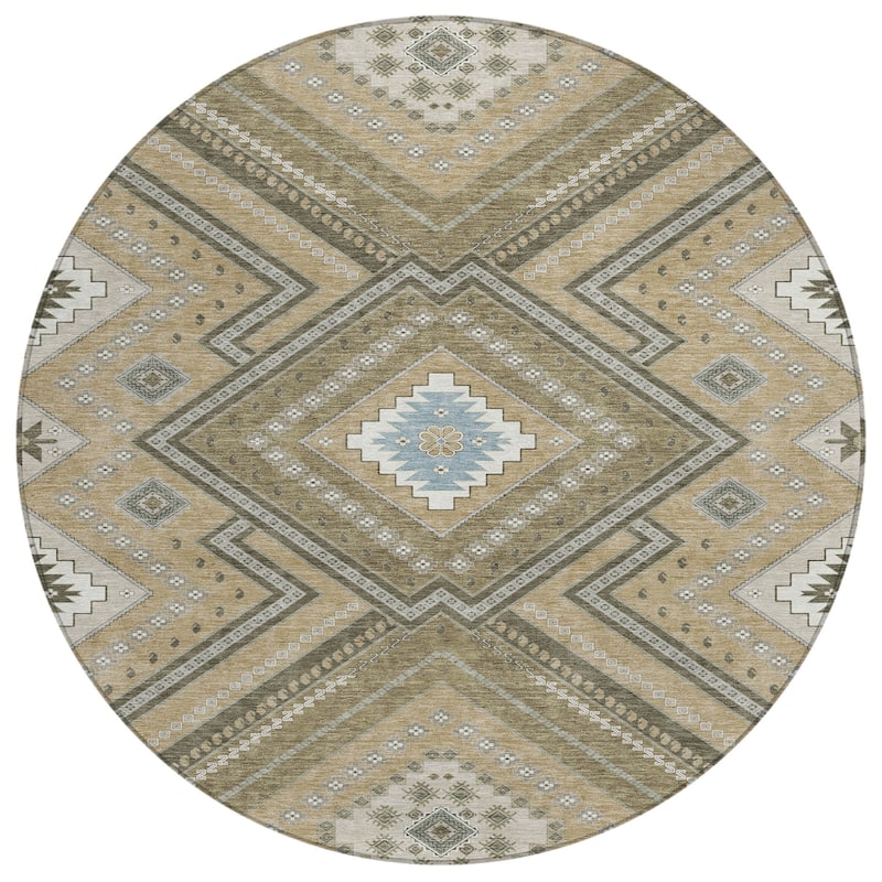 Machine Washable Indoor/ Outdoor Global Boho Chantille Rug