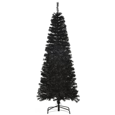 Compact 6ft & 7ft Slim Pencil Christmas Tree, Unlit with Realistic Douglas Fir Tips