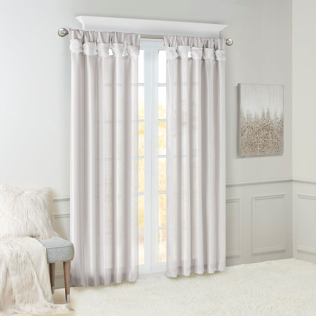 Twist Tab Lined Window Curtain Panel 50x108"