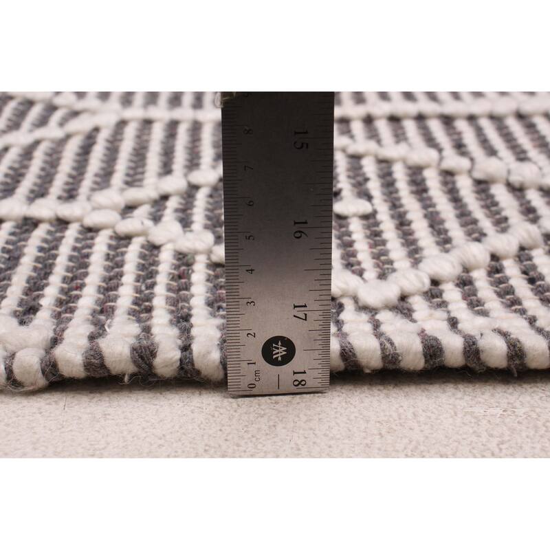 ECARPETGALLERY Braid weave Sienna Grey Wool Rug - 6'1 x 9'1