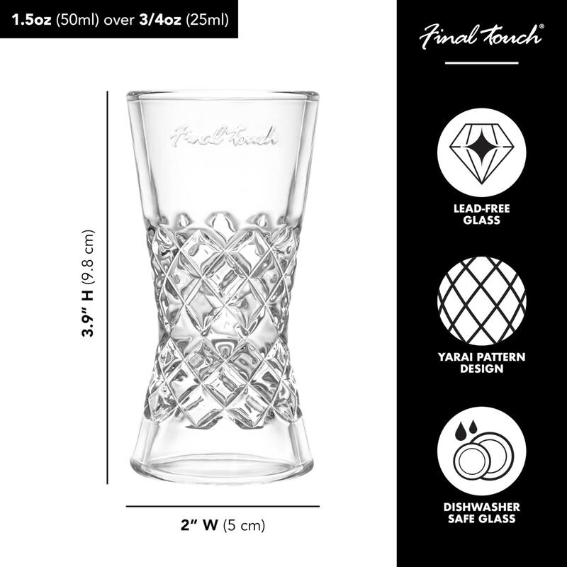 Final Touch Yarai Glass Double Jigger