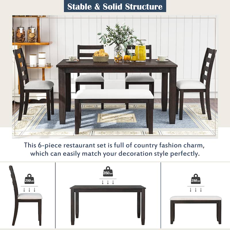 Modern 6-Piece Dining Room Table Set