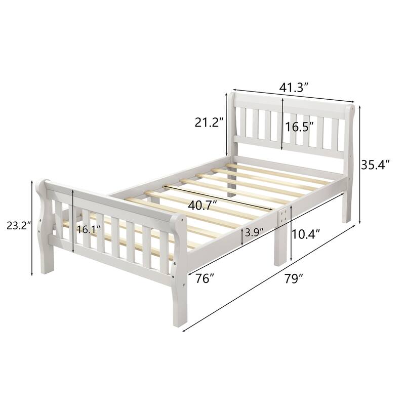 Modern Wood Platform Twin Size Bed