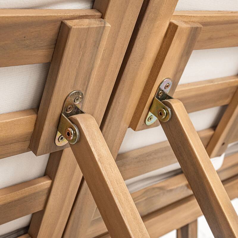 5-position adjustable backrest double recliner, outdoor lounger with cushion and foldable side tray, accommodates two people.