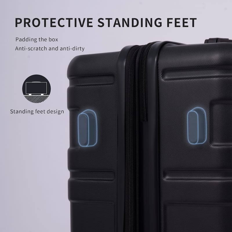 Luggage Hard Shell Suitcases Set of 3 Expandable Lightweight ABS ...