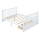 preview thumbnail 6 of 58, 2-in-1 Convertible Crib, Full Size Bed Frame with Drawers and 3 Height Options, Modern Baby Crib Toddler Bed with Guard Rail
