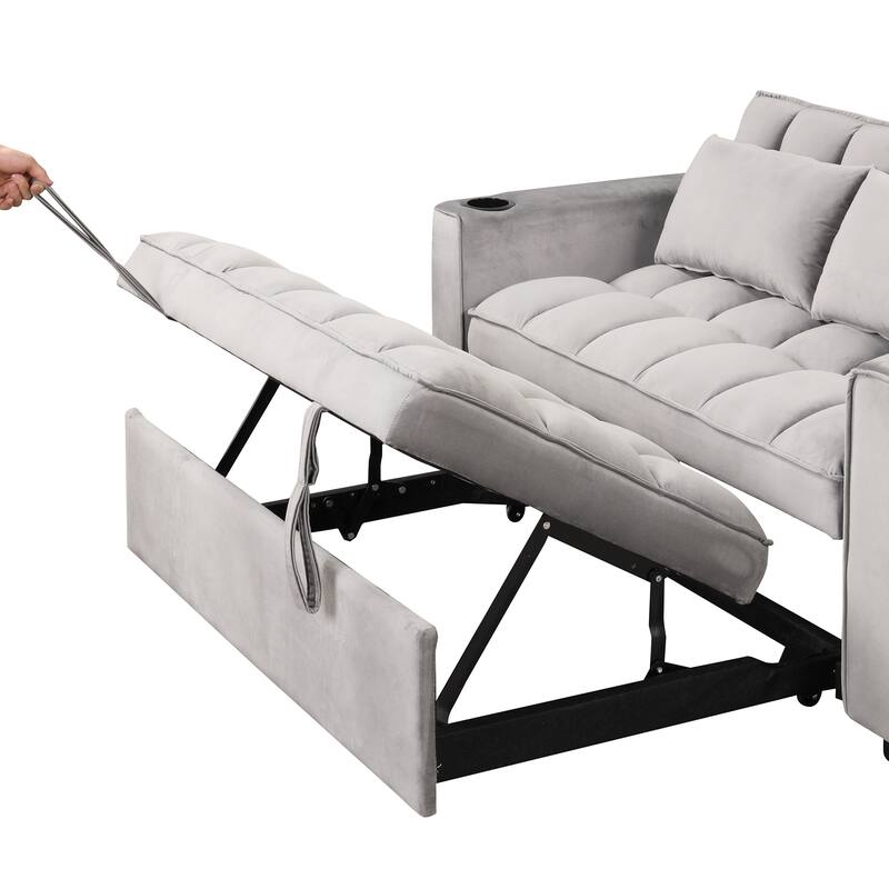 4-in-1 Modern Sofa Bed with USB Charging and Cup Holder, Perfect for Apartments