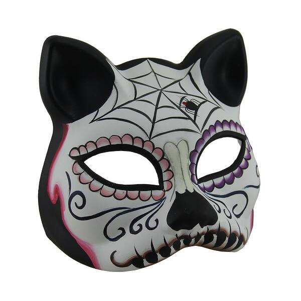 Shop Dod Colorful Sugar Skull Cat Spider Web Adult Half Face Mask