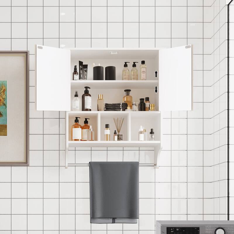 Bathroom Medicine Cabinet, Fully Functional Storage Cabinet, Wall-Mounted, Saving Valuable Floor Space