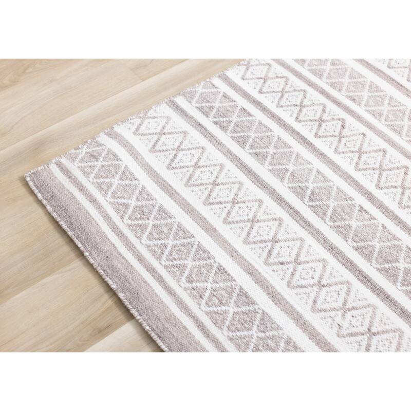 Grey Cream Recycled Farmhouse Rug