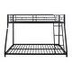 preview thumbnail 6 of 10, Black Twin over Full Metal Bunk Bed with Guardrail